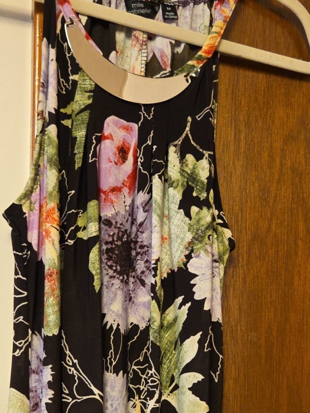 WORN ONCE Floral Sleeveless Halter Top Dress in Dark Brown and Multi